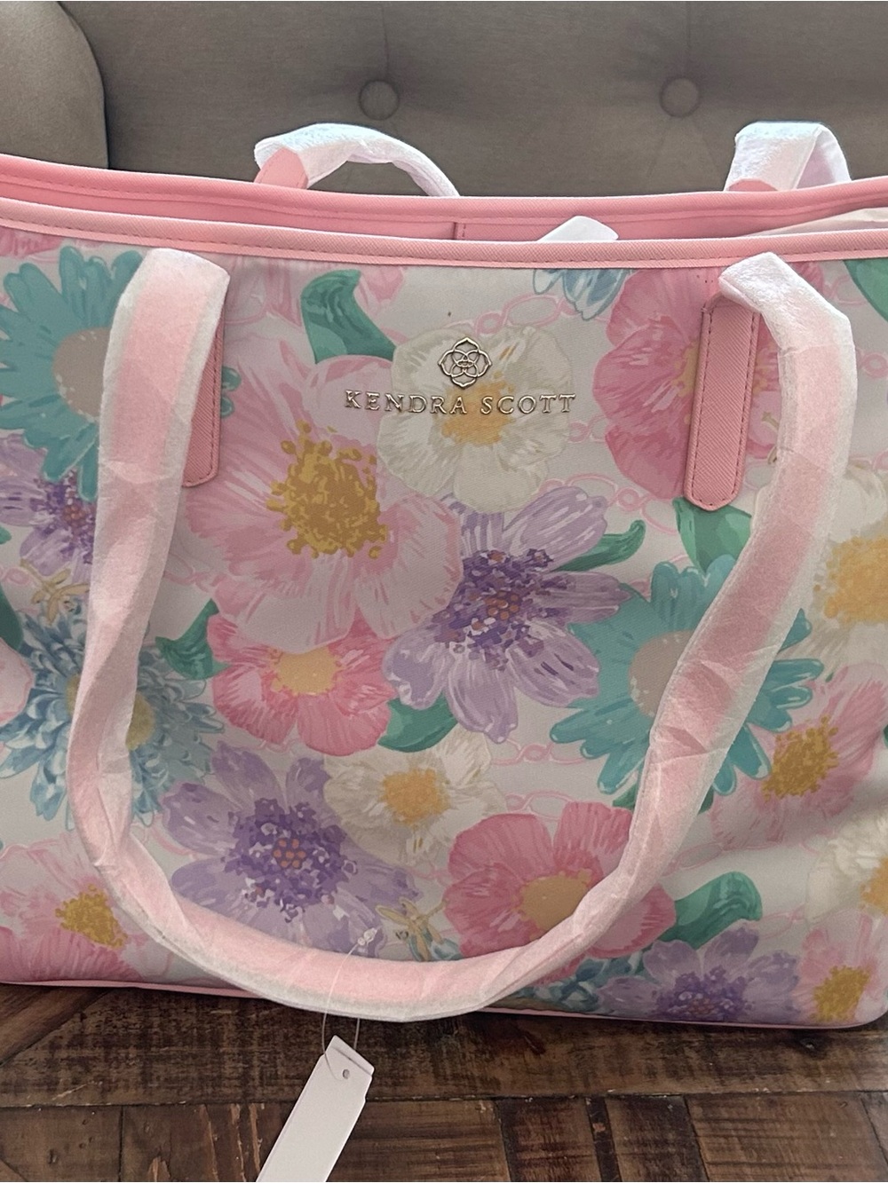 Kendra Scott Pastel Floral Large Tote in Pink, Lavender & Mint